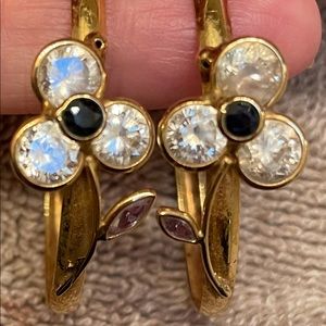 Gorgeous Gold Flower Hoop Earrings